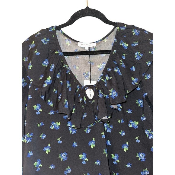 Revolve WeWoreWhat Women's Floral Ruffle Blouse Watercolor Floral Sz M B… - Picture 5 of 8